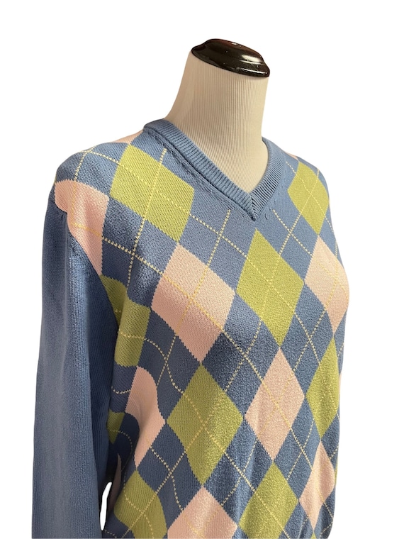 Vintage Womens Brooks Brothers 346, Blue Argyle V 