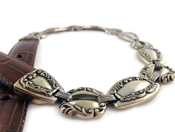 Vintage Womens Brighton Leather and Ornate Silver… - image 1