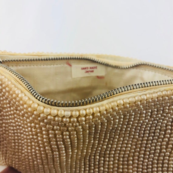 Vintage Beaded Clutch Evening Bag, Zippered Beade… - image 5