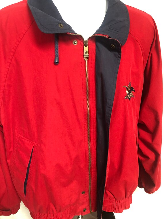 Vintage Mens Red Windbreaker Jacket, Lightweight Jack… Gem