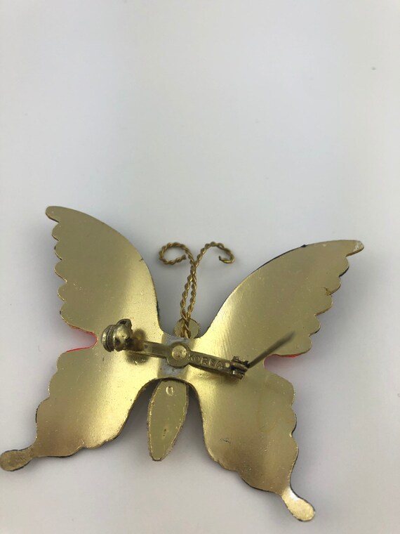 Vintage Butterfly Brooch Pin Gem