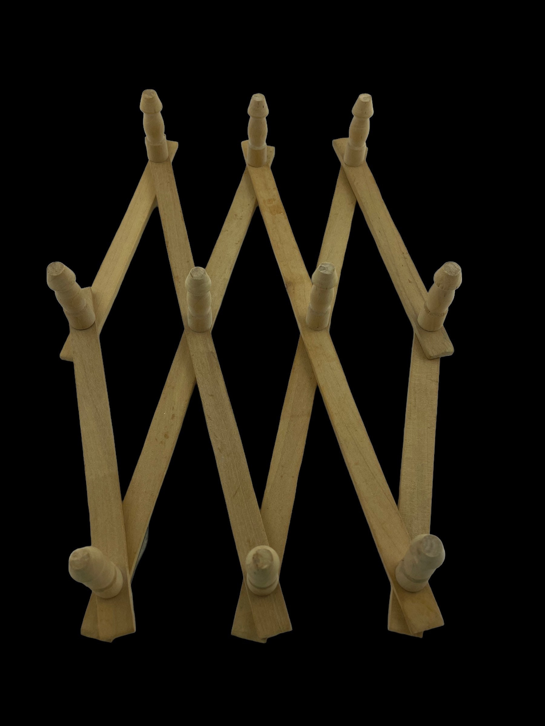 Vintage Accordion Peg Rack Expandable Wooden Peg Rack Wood Etsy