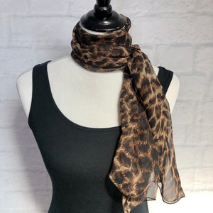 Vintage Long Sheer Animal Print Scarf image 5