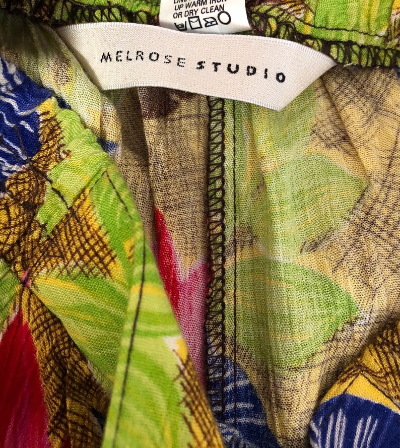 Hign Waisted Tropical Culottes Vintage Culottes Vintage Skort 80/'s Culottes High Waisted Shorts Elastic Waist Skort Wide Leg Shorts