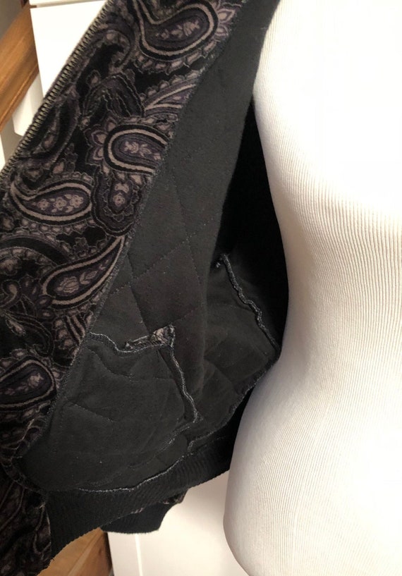 Vintage Liz & Co Black Paisley Quilted Jacket, Si… - image 9