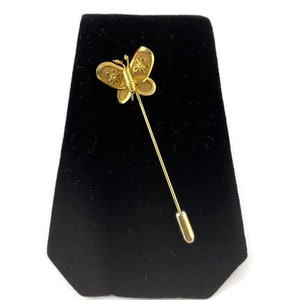 Vintage Filigree Gold Tone Butterfly Stickpin