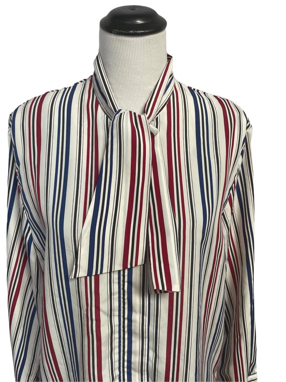Vintage Red White Blue and Black Striped Pussy Bo… - image 1