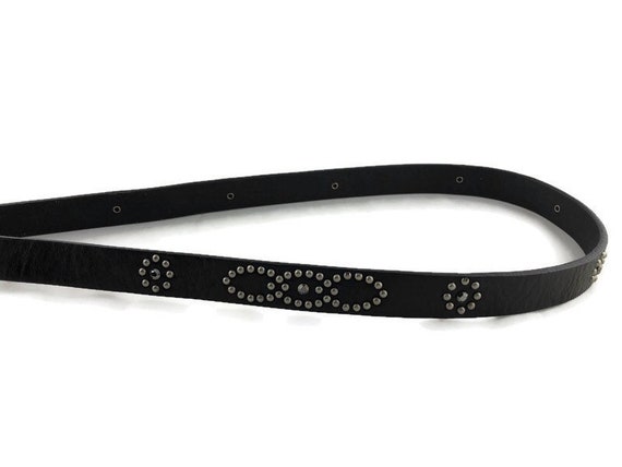 Vintage Womens Brown Leather Studded Waist Belt - image 7