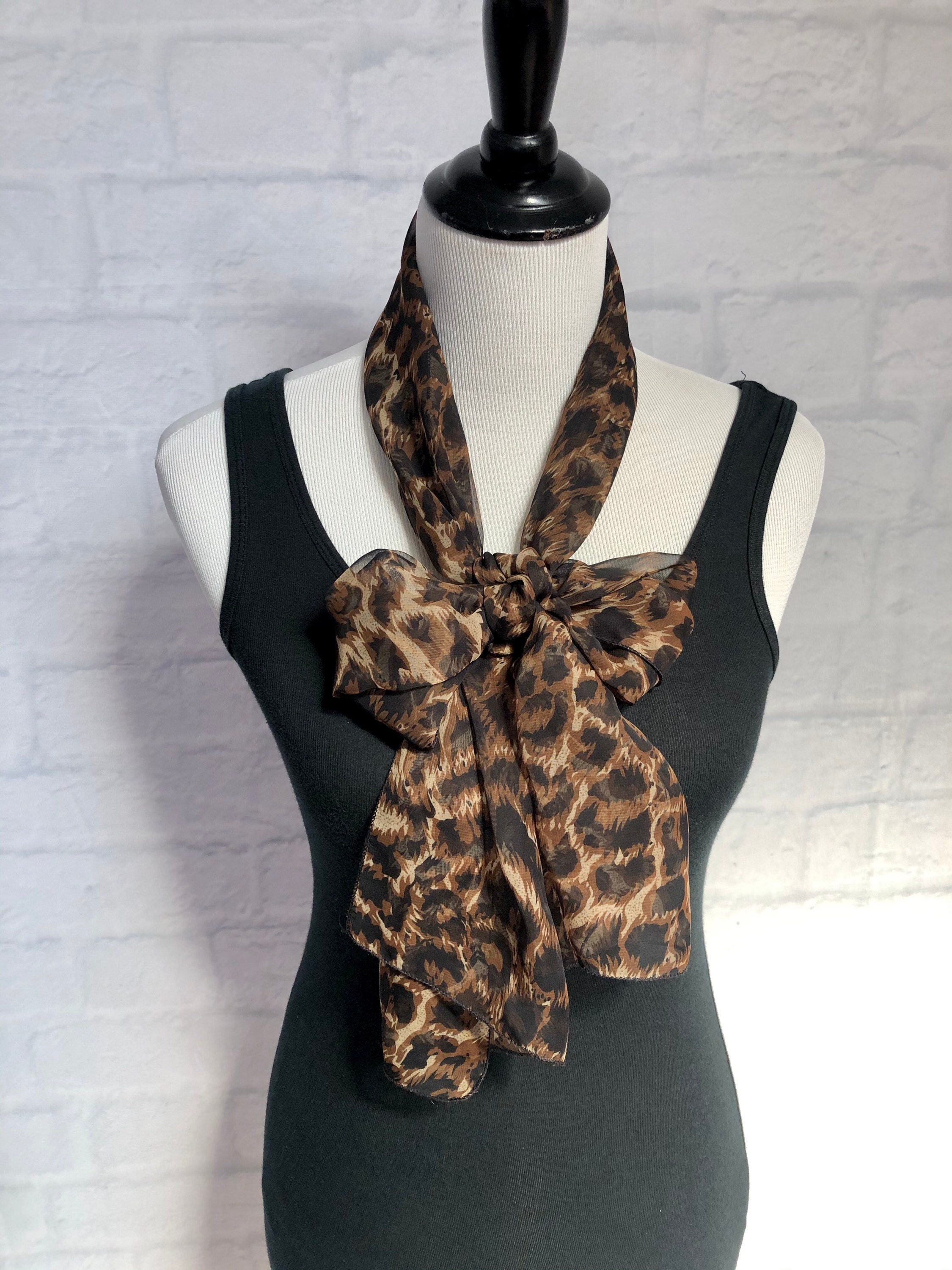Vintage Long Sheer Animal Print Scarf - Etsy