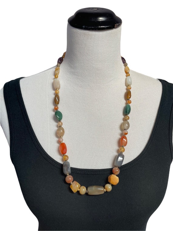 Vintage Multicolor Polished Stone Necklace