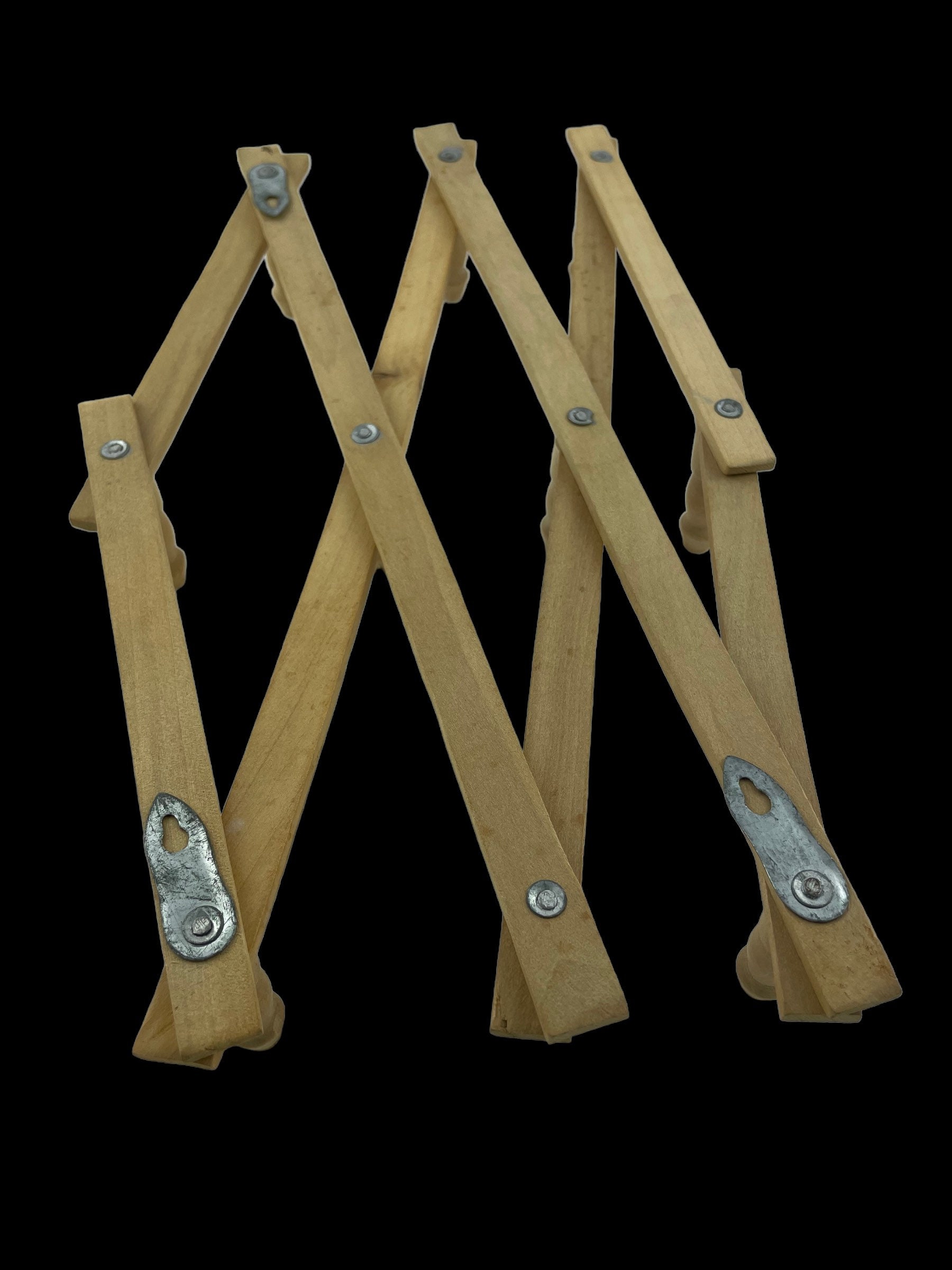 Vintage Accordion Peg Rack Expandable Wooden Peg Rack Wood Etsy
