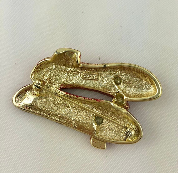 Vintage AJG Ruby Slippers Brooch Pin, Wizard of O… - image 2