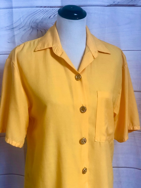 Vintage Bobbi Brooks Bright Yellow Short Sleeve Bu
