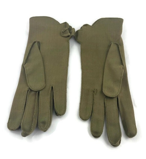 Vintage Brown Gloves, Wrist Length Gloves, Dress … - image 6