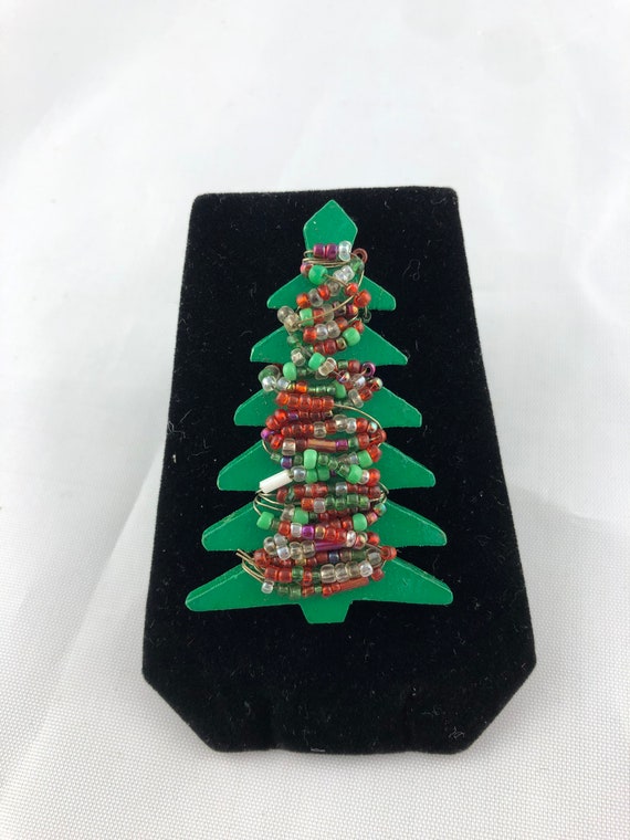 Vintage Christmas Tree Brooch, Holiday Jewelry, Ha