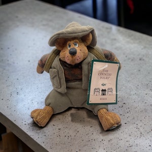Vintage Russ Teddy Bear Kyack, Russ Plush Bear, Vintage Teddy Bear, The Country Folks Bear, Country Decor