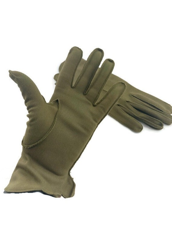 Vintage Brown Gloves, Wrist Length Gloves, Dress … - image 3