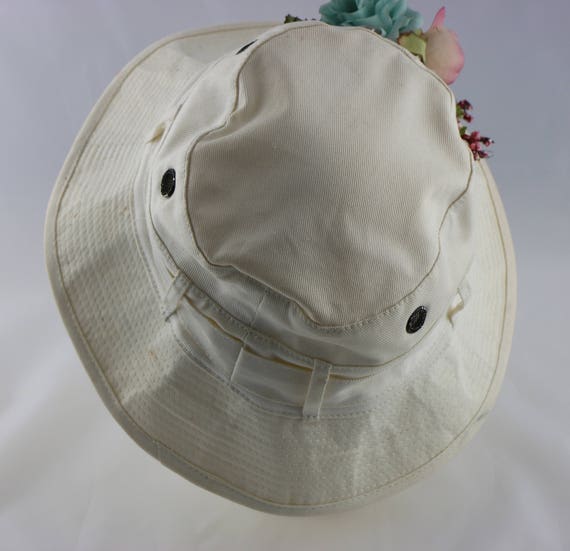 Vintage Women's Bucket Sun hat, Hippie Hat, Flora… - image 5