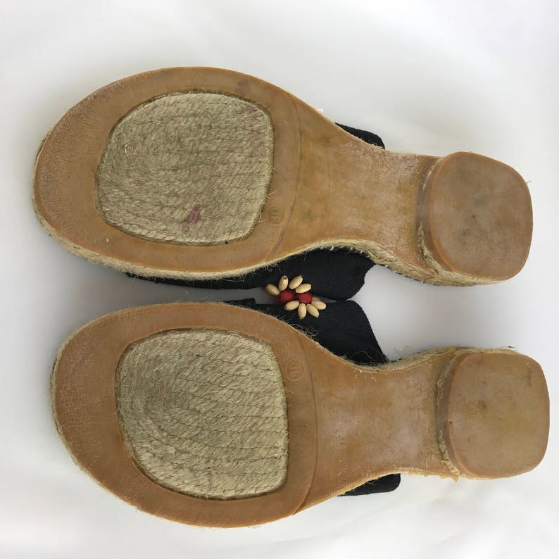 Vintage Summer Sandals 70s Sandals Cloth Sandals Rope | Etsy