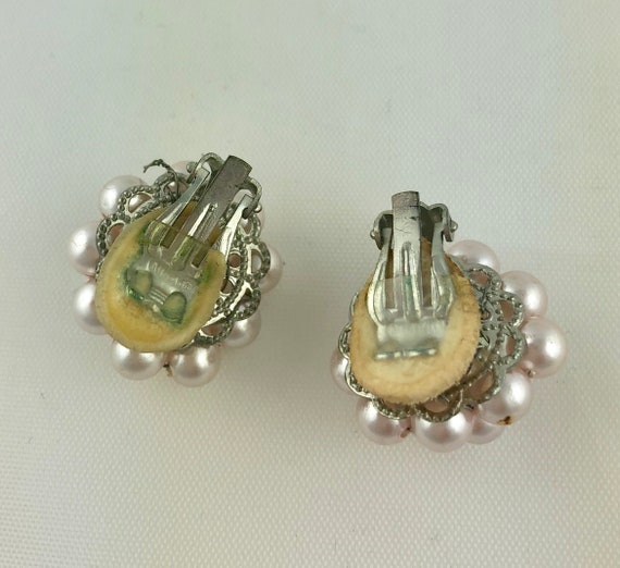 Vintage Beaded Earrings, Faux Pearl Earrings - image 4