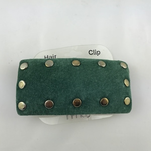 Vintage Green Rectangular Hair Barrette Clip