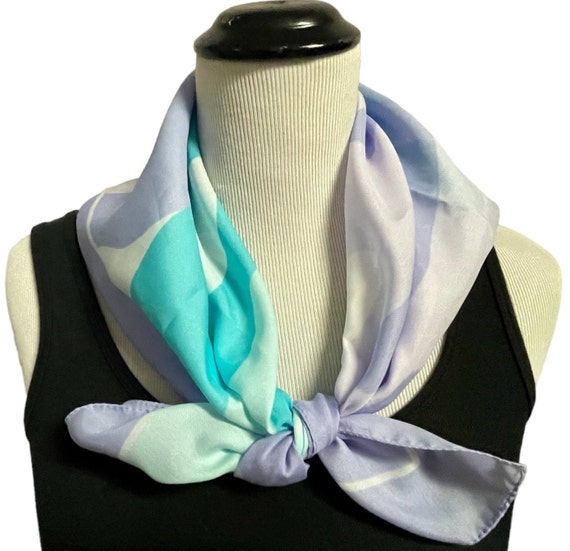 Vintage Daniel Hechter Purple and Blue Scarf, Pas… - image 6