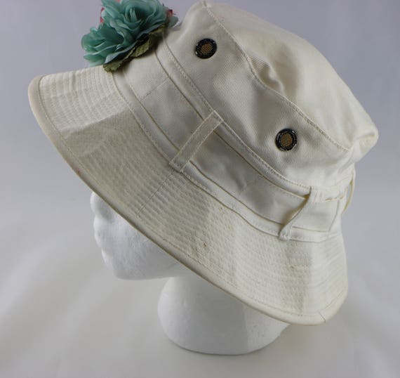 Vintage Women's Bucket Sun hat, Hippie Hat, Flora… - image 3