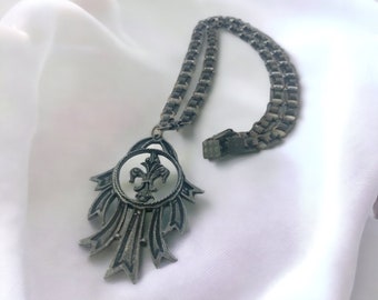 Vintage Large Gothic Pendant Necklace