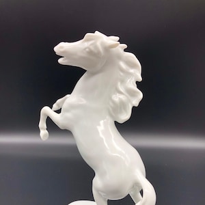 Gerhard Bochmann White Horse Porcelain Vintage Sculpture for AK Kaiser