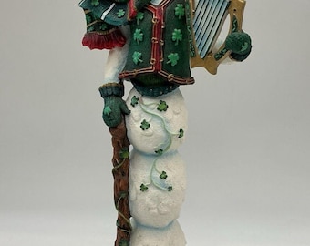 Lenox 2000 Lucky Shamrock Leprechaun Snögubbe Figur 11,75 Inches