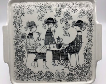 Arabia Emilia Tray w Handles Rare 1950’s by Raija Uosikkinen