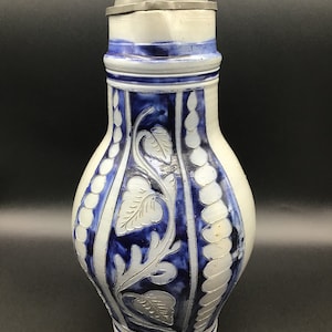 Westerwald German Stoneware Salt Glaze Stein/Pitcher/Jug Large 16 Inches Antique