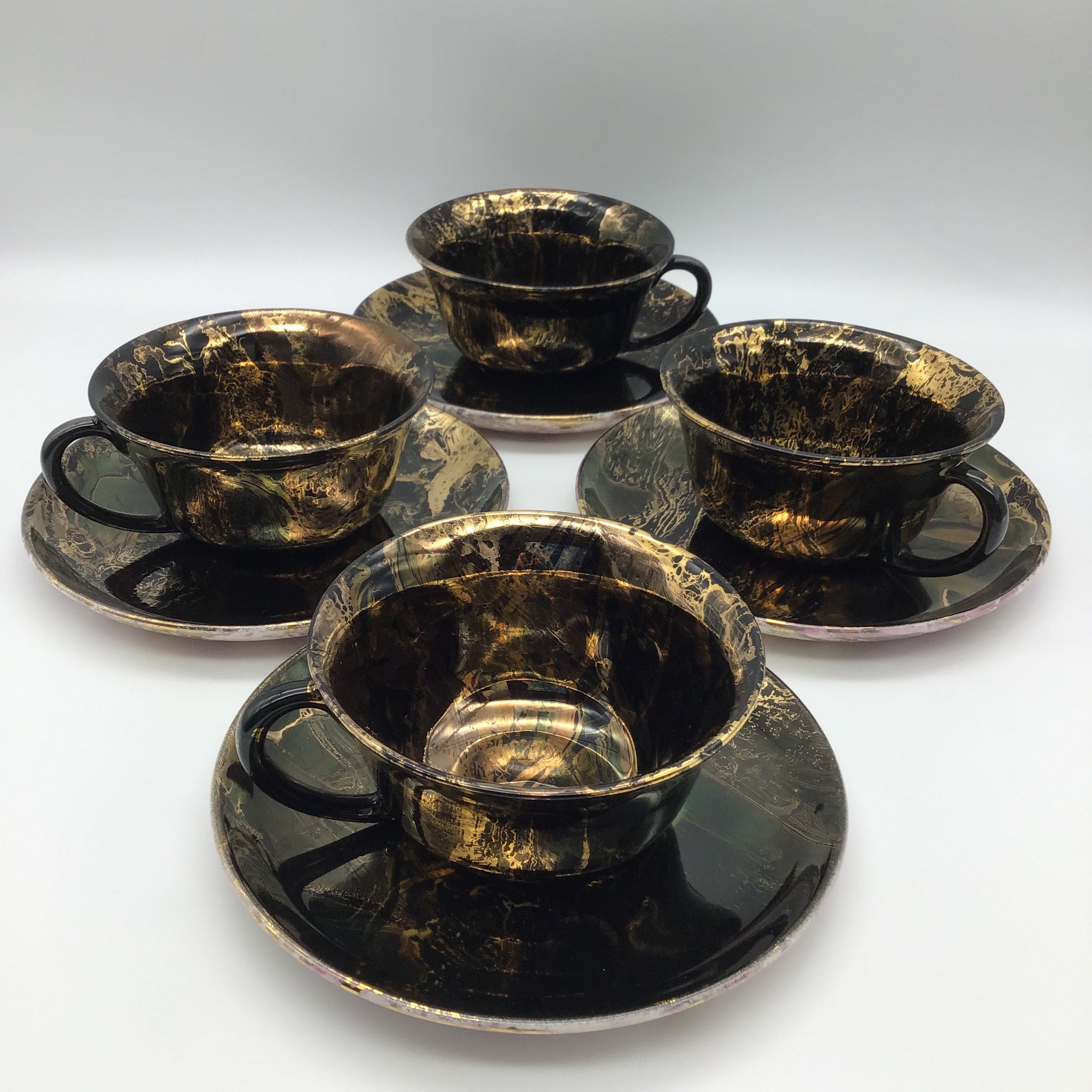 Sascha Brastoff Aztec Gold Black Ceramic Dish Signed Mid Century Vintage  Decor -  Canada