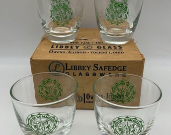 City Of Commerce Old Fashion/Lowball Libby Glasögon Set Om 4 I Originalask MCM