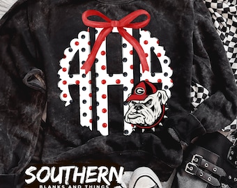 Red and Black Monogram, Digital Download, Sublimation, Bulldogs, Full Alphabet, Bows, Mascot, INSTANT DOWNLOAD, png files, Sports