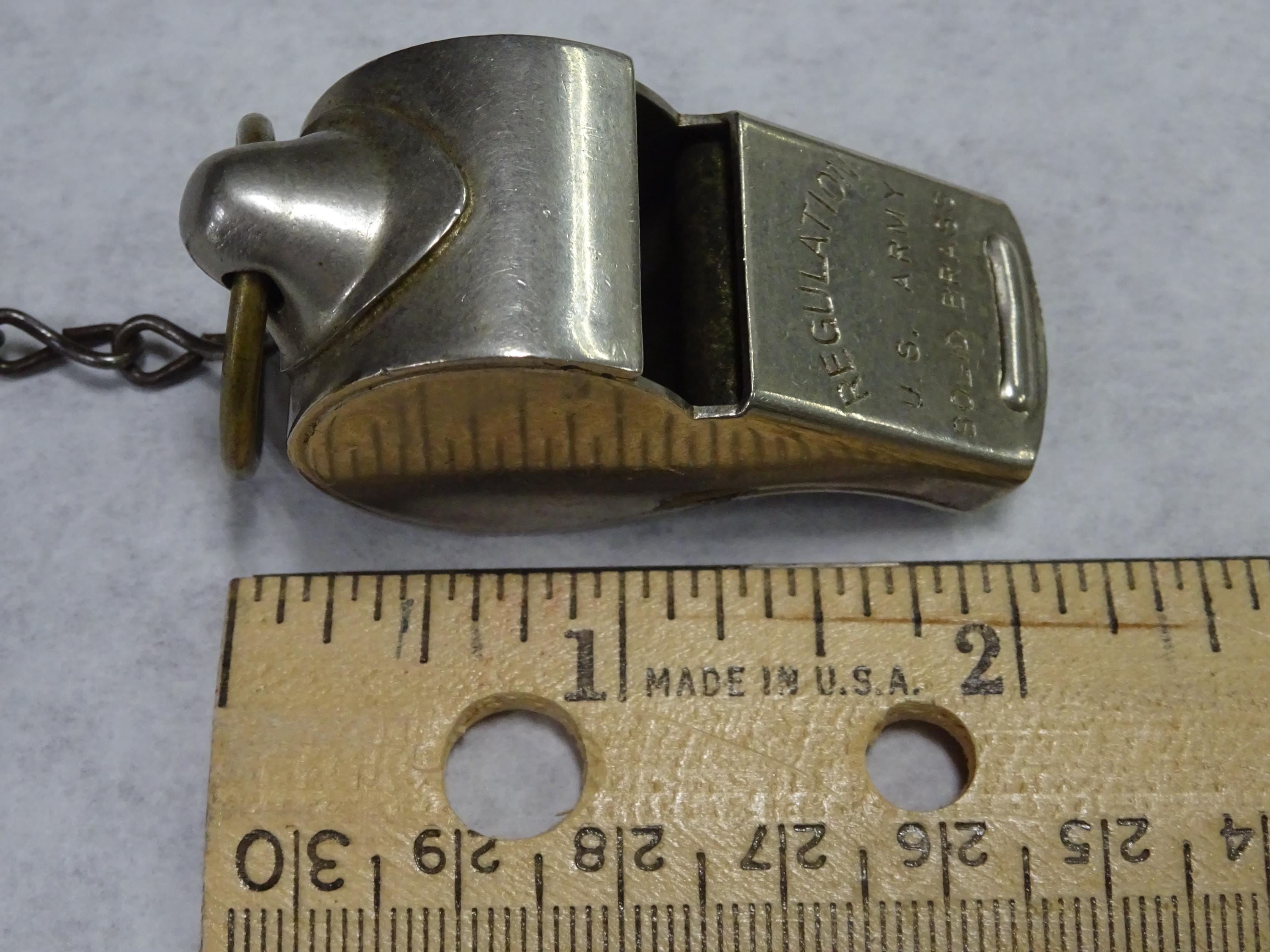 Vintage Regulation U. S. ARMY Solid Brass Whistle With Chain - Etsy