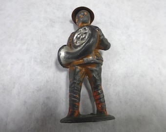 Antique Vintage 1930's Marching Band Tuba Instrument Soldier