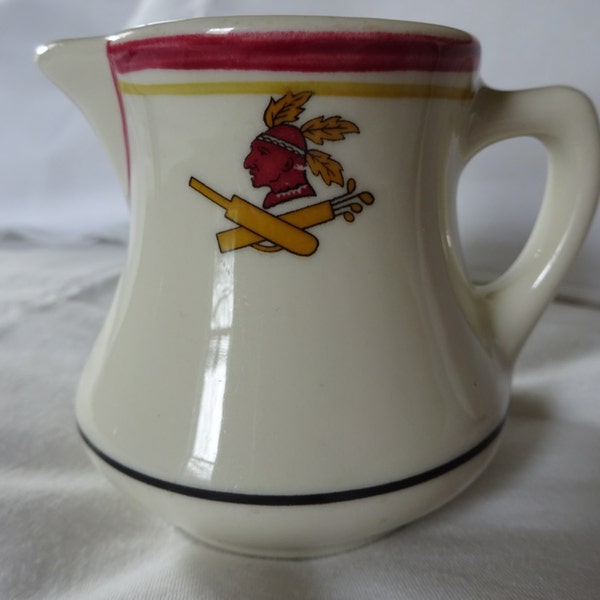 Vintage Miniature Creamer Pitcher Mayer China PA U.S.A. Painted Indian Warrior Frat Paddle Golf Clubs