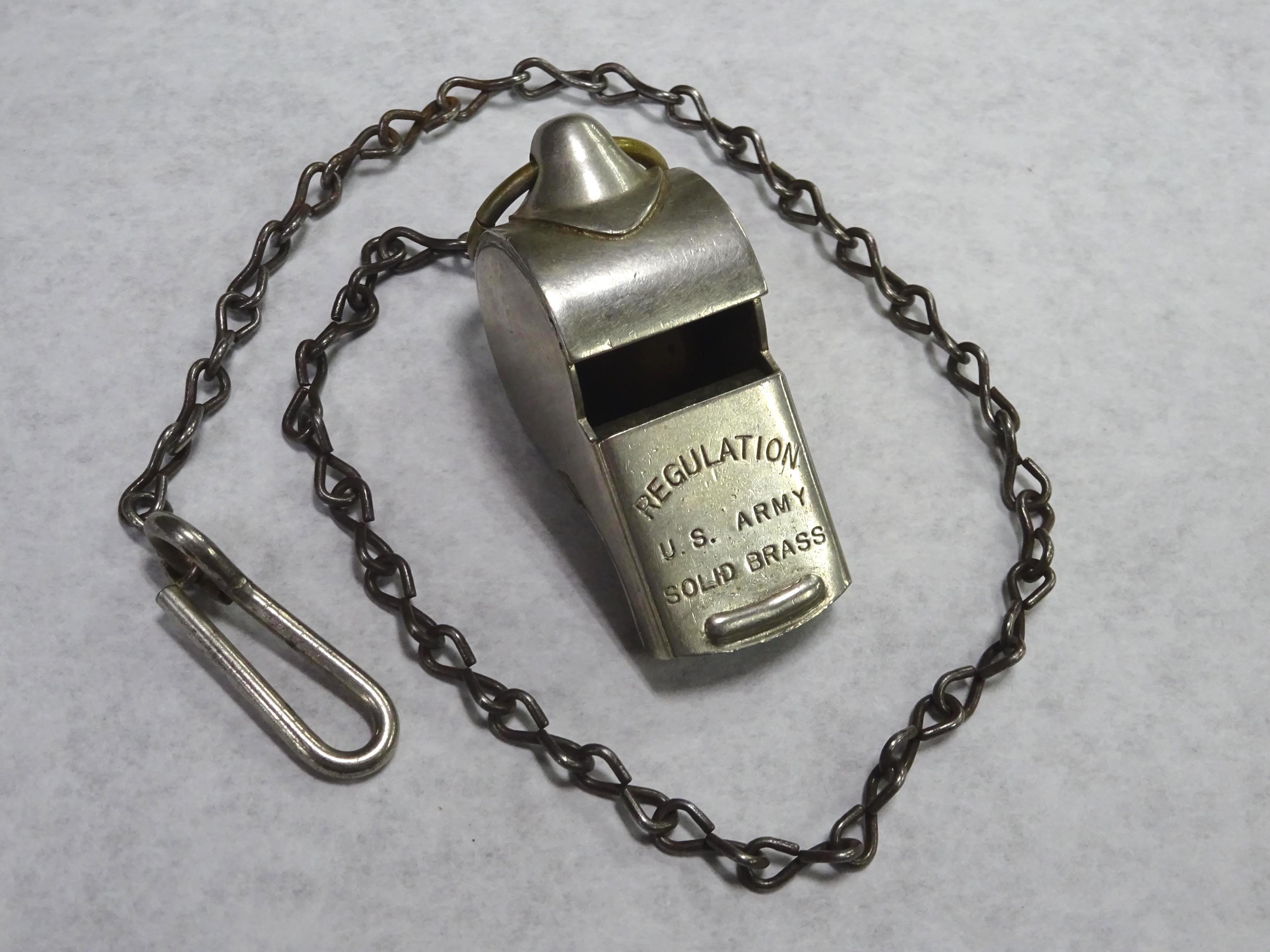 Vintage Regulation U. S. ARMY Solid Brass Whistle With Chain - Etsy
