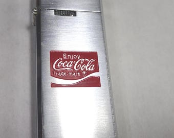Vintage Barlow Enjoy Coca Cola Slim Butane Lighter Original Case