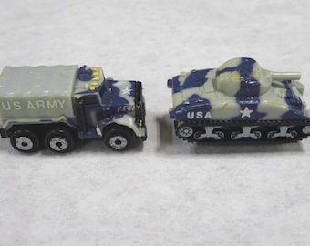 Vintage Lot of 2 Galoob MILITARY Micro Machines W/ MINIS inside