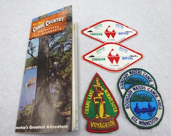Vintage BSA Boy Scout Patches, Crane Lake Canoe Trip Lot