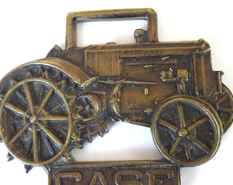 Vintage Antique Brass Case Tractor Pocket Watch Fob