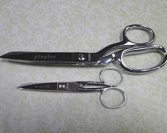 Vintage Two Pair GINGHER 8" and 5" Sewing Scissor's Lot 2 each