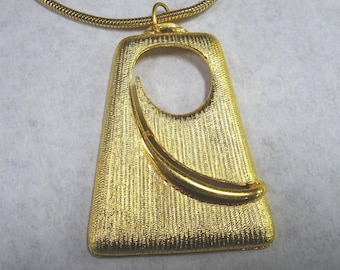 Vintage J.J. Jonette Gold Pendant Necklace MCM