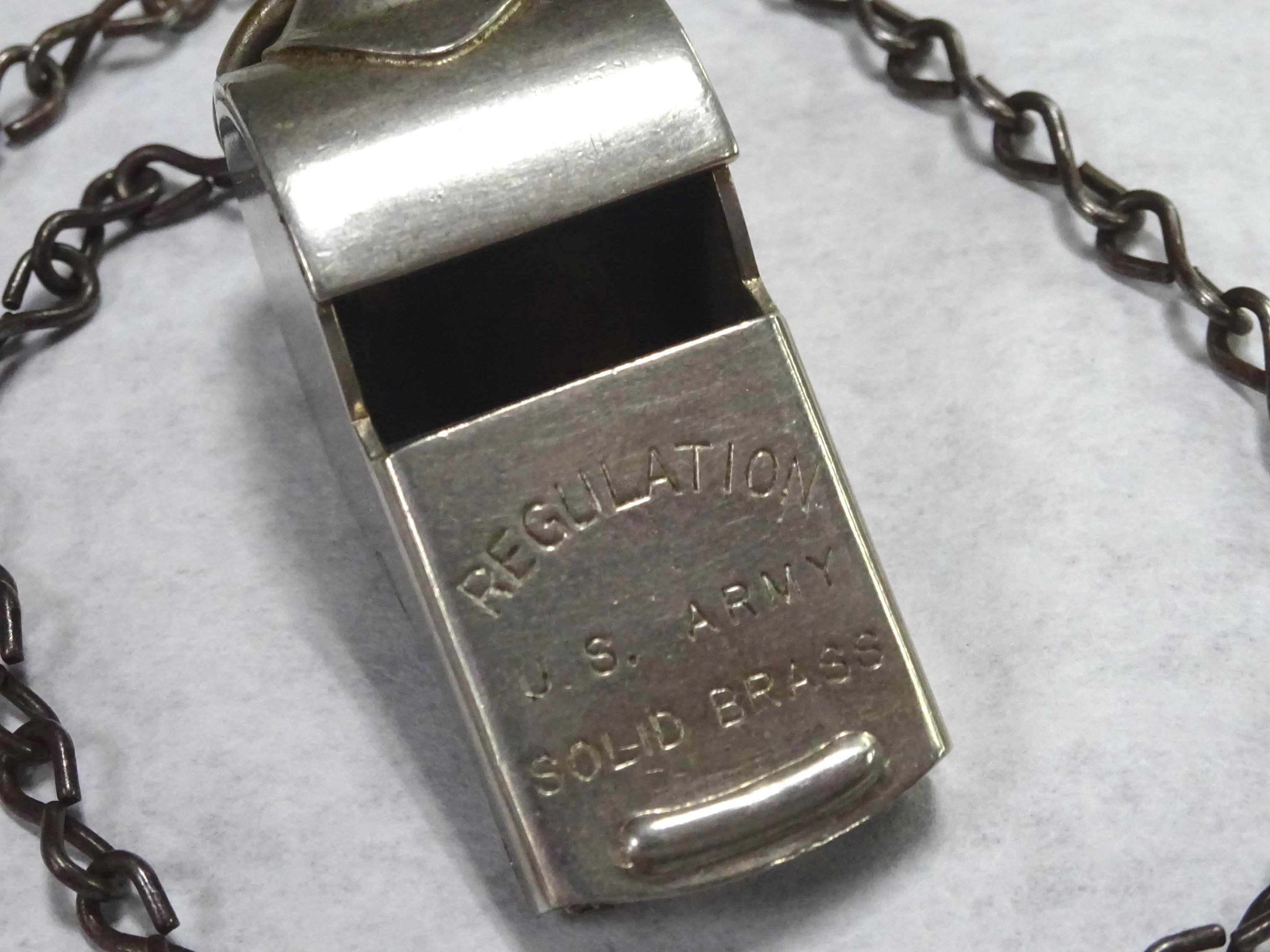Vintage Regulation U. S. ARMY Solid Brass Whistle With Chain - Etsy