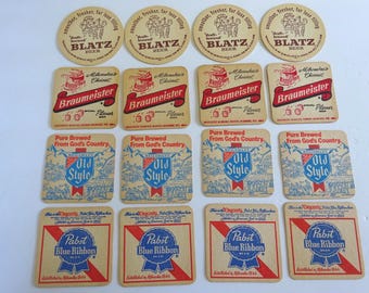 16 Vintage Braumeister, Blatz, Pabst, Old Style Beer/Special Export Coasters Lot 16 each