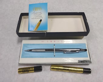 Vintage CROSS Chrome Pencil # 3503 w/ Box & Extras
