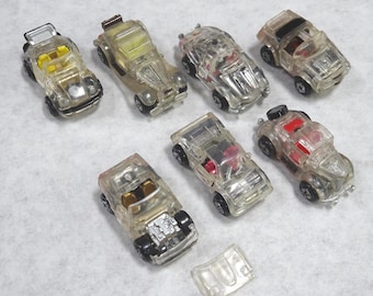 Vintage Lot of 6 Galoob MicroMachine X-Ray Cars Plus Vette W/ hood damage