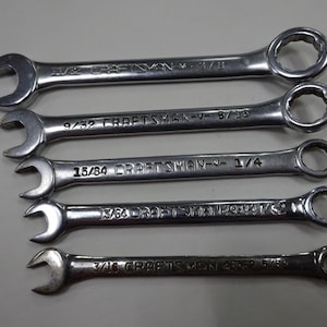 Five Vintage Craftsman Small Combination Wrenches 5/32&quot; to 3/8&quot;